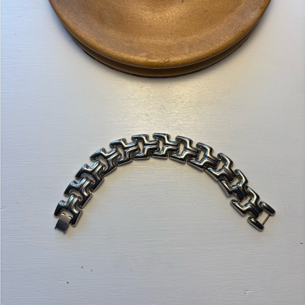 Vintage Silver Plated Chunky Link Bracelet